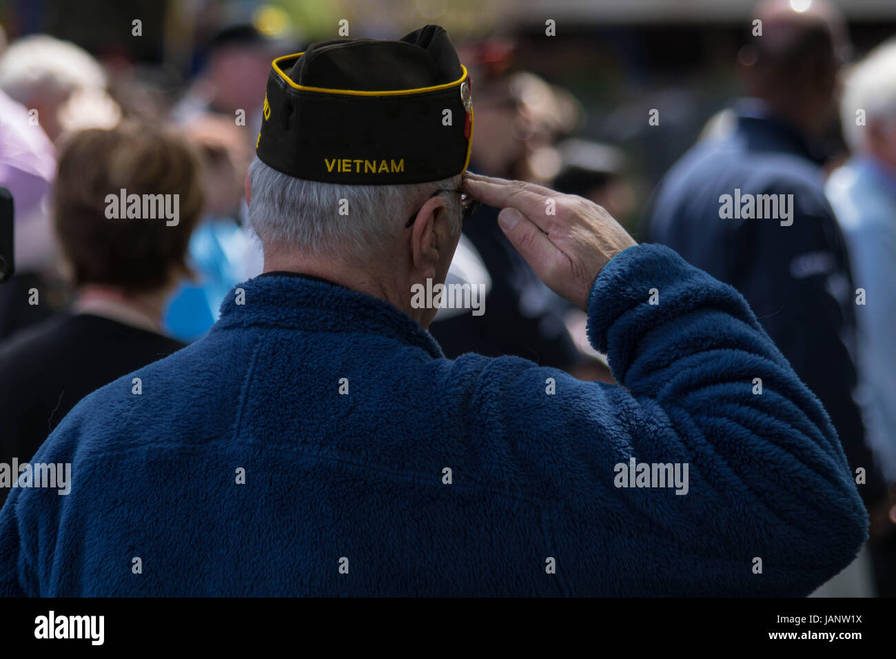 Saluer d'un vétéran de la guerre du Vietnam Banque D'Images Saluer d'un vétéran de la guerre du Vietnam Banque D'Images