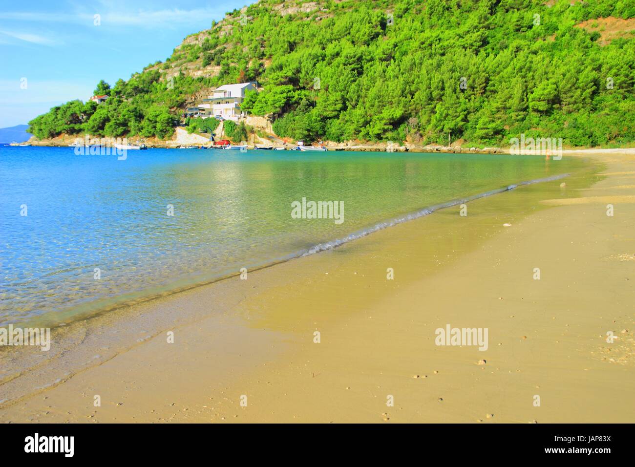 Plage de sable sur la péninsule de Peljesac en Croatie Banque D'Images