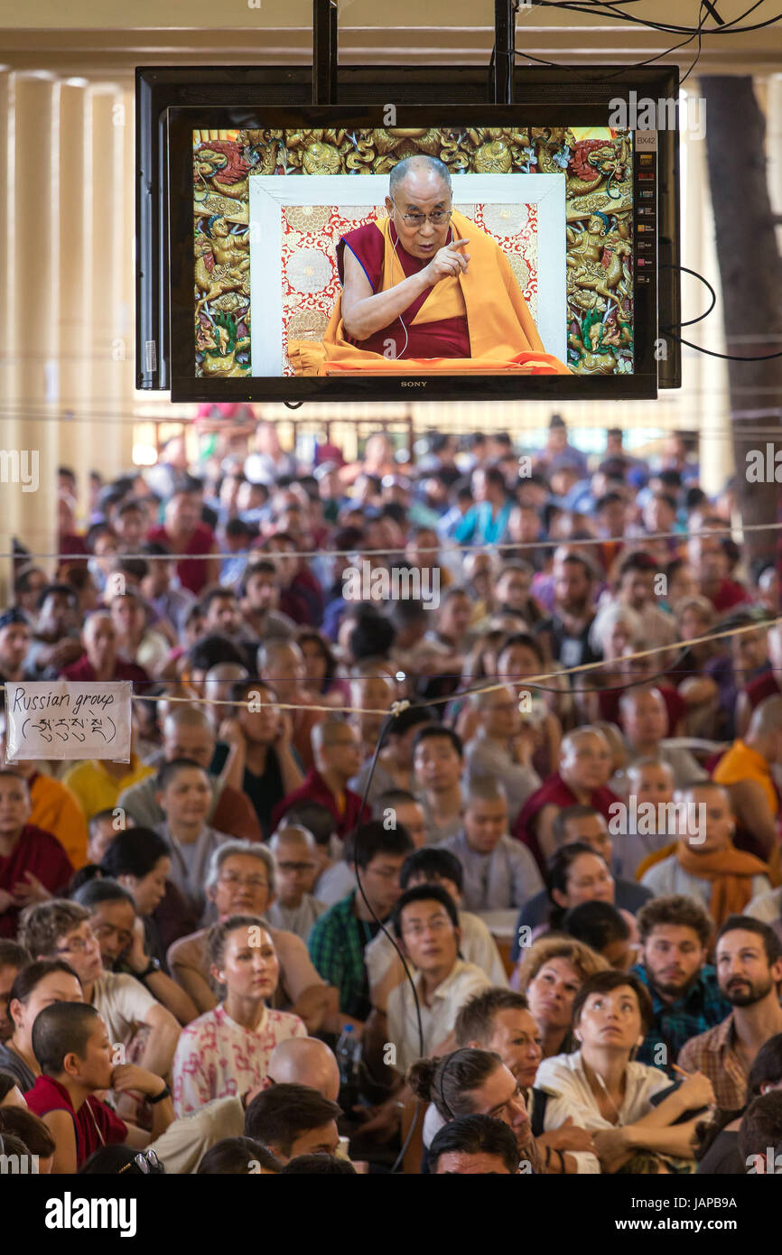 Dharamsala, Inde - le 6 juin 2017 : les enseignements de Sa Sainteté le dalaï-lama à Dharamsala, en Inde. Credit : Aliaksandr Mazurkevich/Alamy Live News Banque D'Images