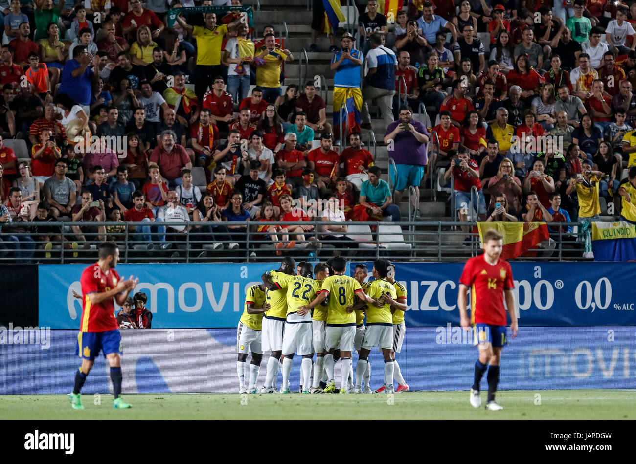 Murcia, Espagne. 7 juin, 2017. Match amical entre l'Équipe nationale de football de l'Espagne et la Colombie à Nueva Condomina Stadium à Murcie. © ABEL F. ROS/Alamy Live News Banque D'Images