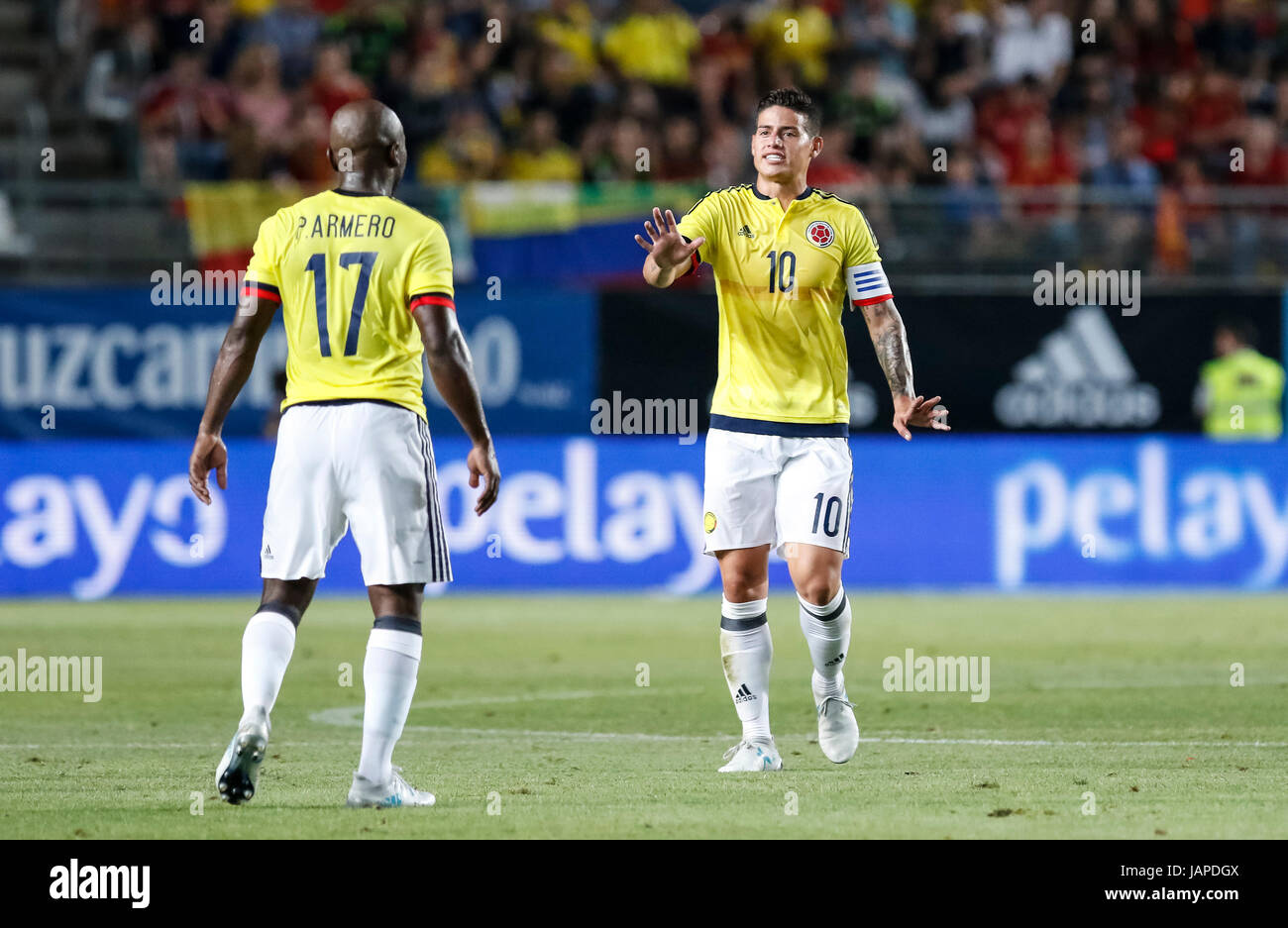 Murcia, Espagne. 7 juin, 2017. Match amical entre l'Équipe nationale de football de l'Espagne et la Colombie à Nueva Condomina Stadium à Murcie. © ABEL F. ROS/Alamy Live News Banque D'Images