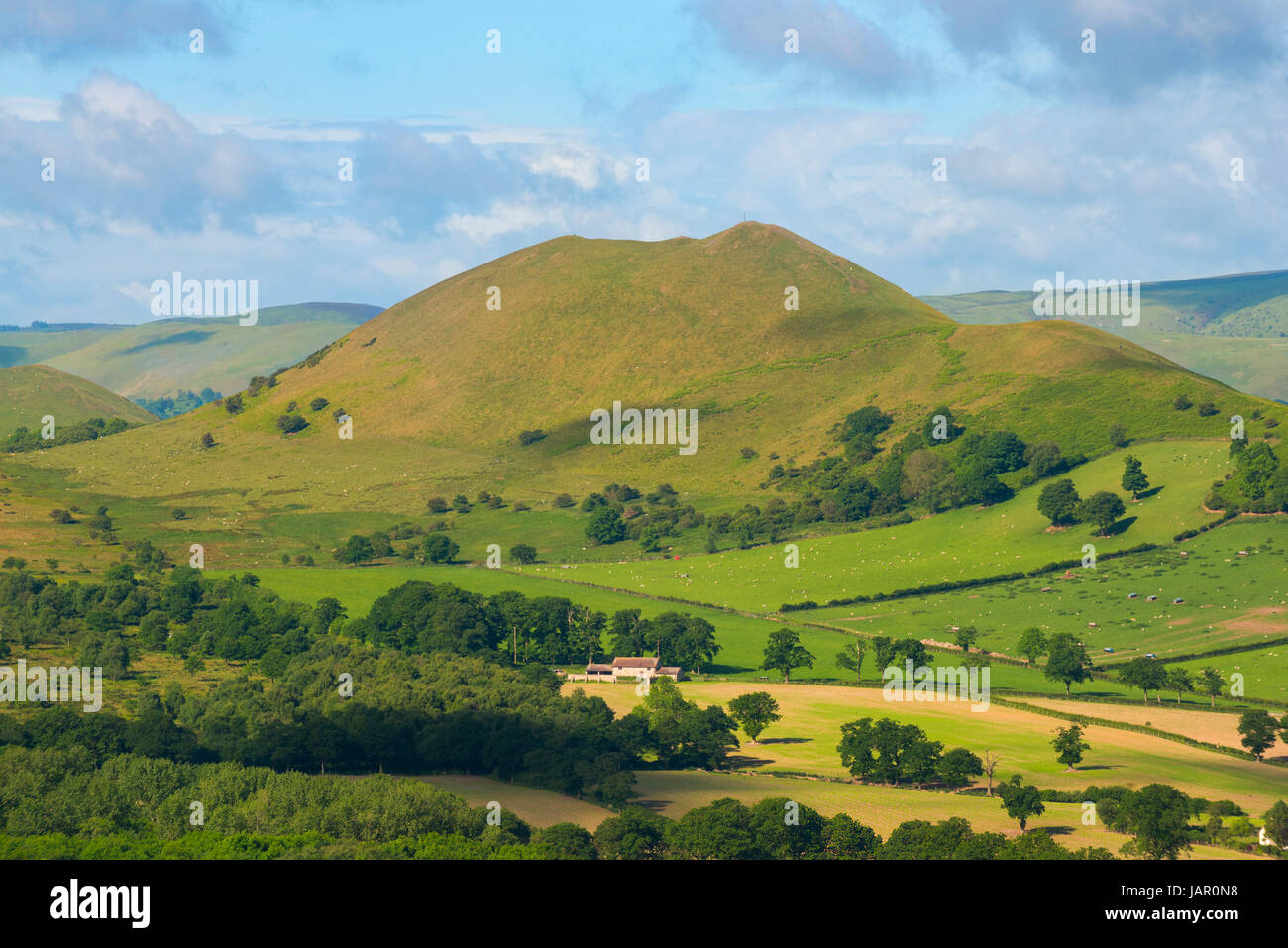 L'Lawley vu de Lodge Hill, Shropshire. Banque D'Images