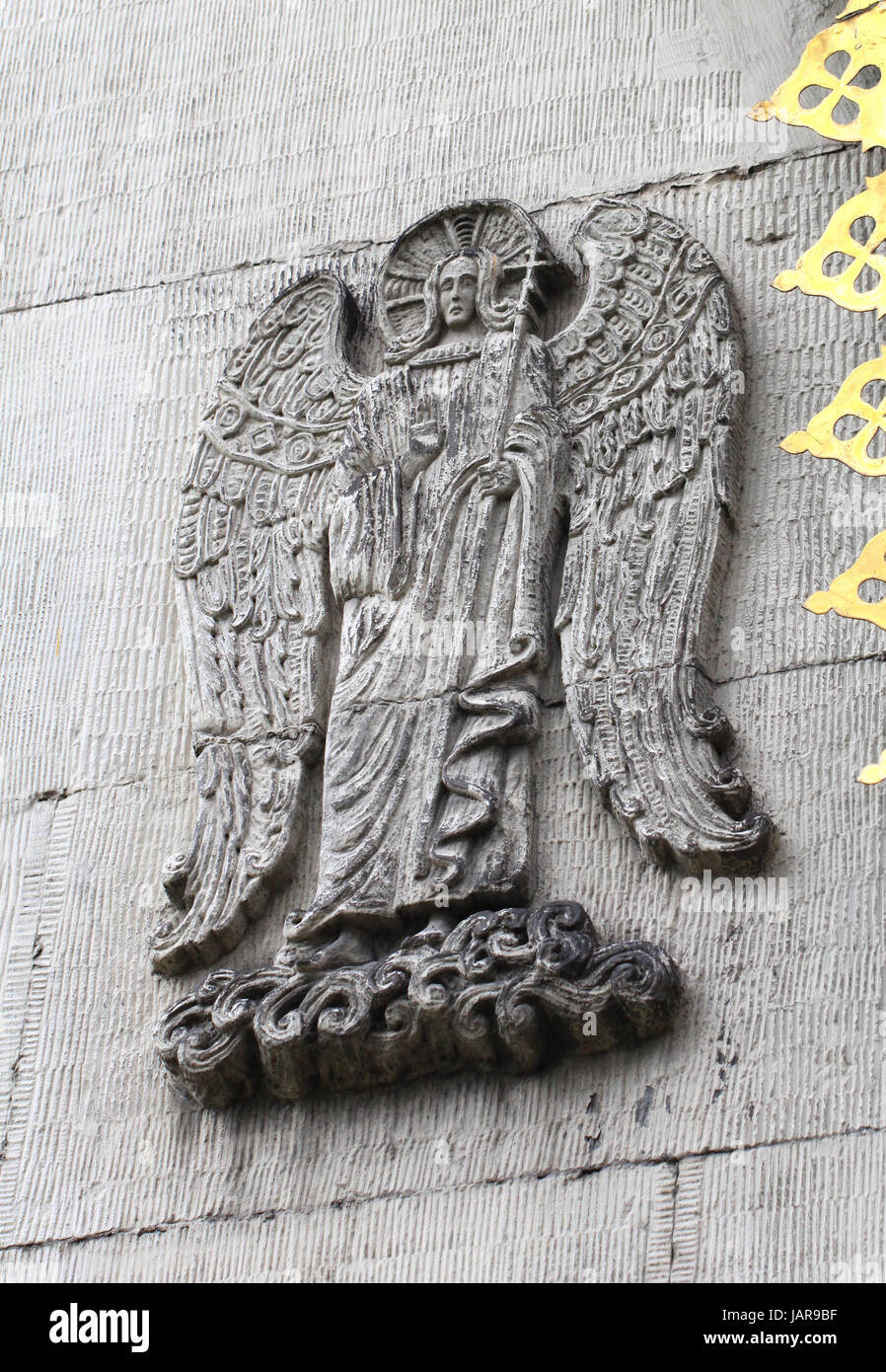 Bas-relief de ange sur le mur Banque D'Images