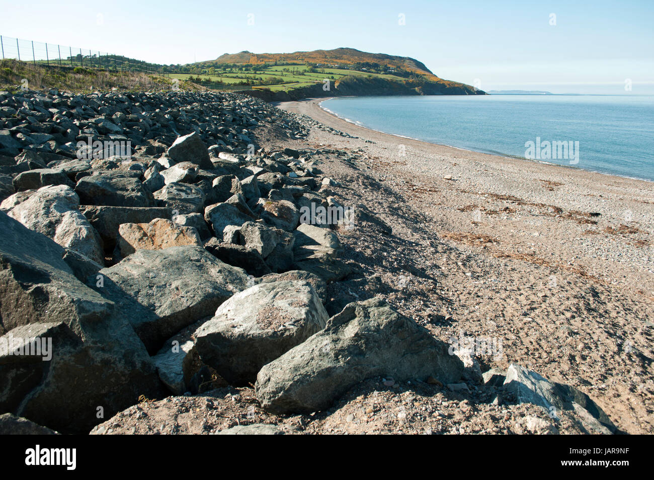 Greystones (Irlandais : Na Clocha Liatha) est une ville côtière et une station balnéaire du comté de Wicklow, en Irlande. Banque D'Images