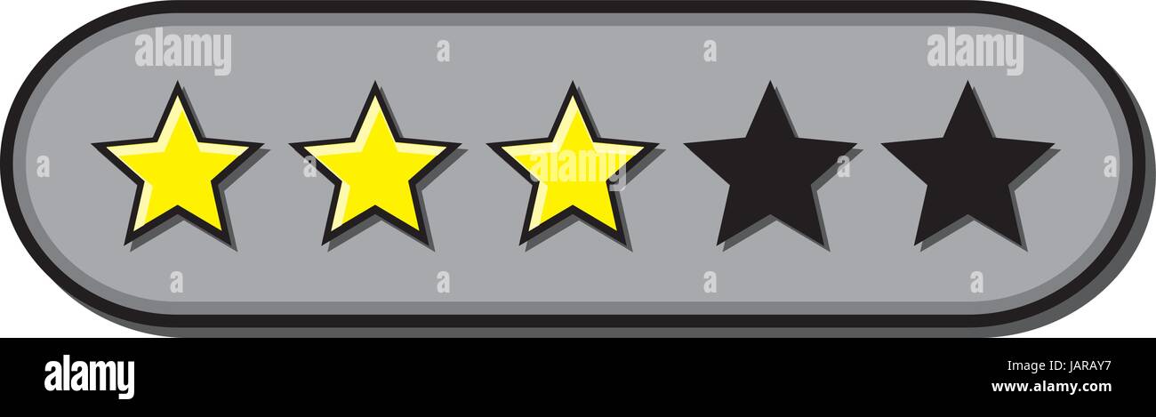 Le nombre d'étoiles vecteur pour commentaires à 3 étoiles Illustration de Vecteur
