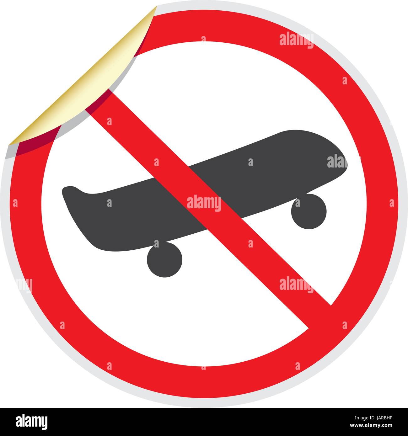 Aucun signe du vecteur représentant skateboards Activités interdites Illustration de Vecteur