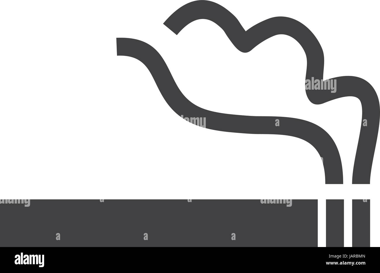 L'icône Simple fumeur de cigarettes et la fumée avec vecteur Illustration de Vecteur