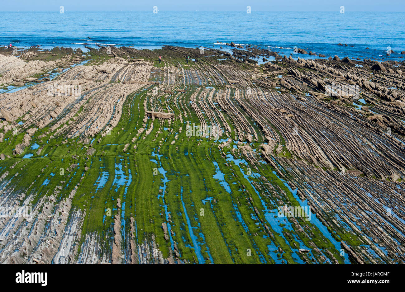 Plage de flysch, Sakoneta, Pays Basque Banque D'Images
