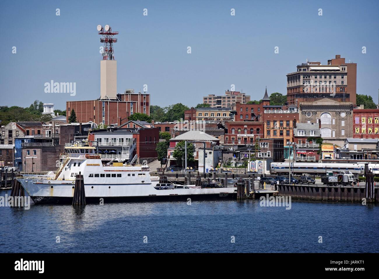 New London ville portuaire et le port d'entrée sur la côte nord-est des États-Unis. Situé à l'embouchure de la rivière Thames, au sud-est du Connecticut. Banque D'Images