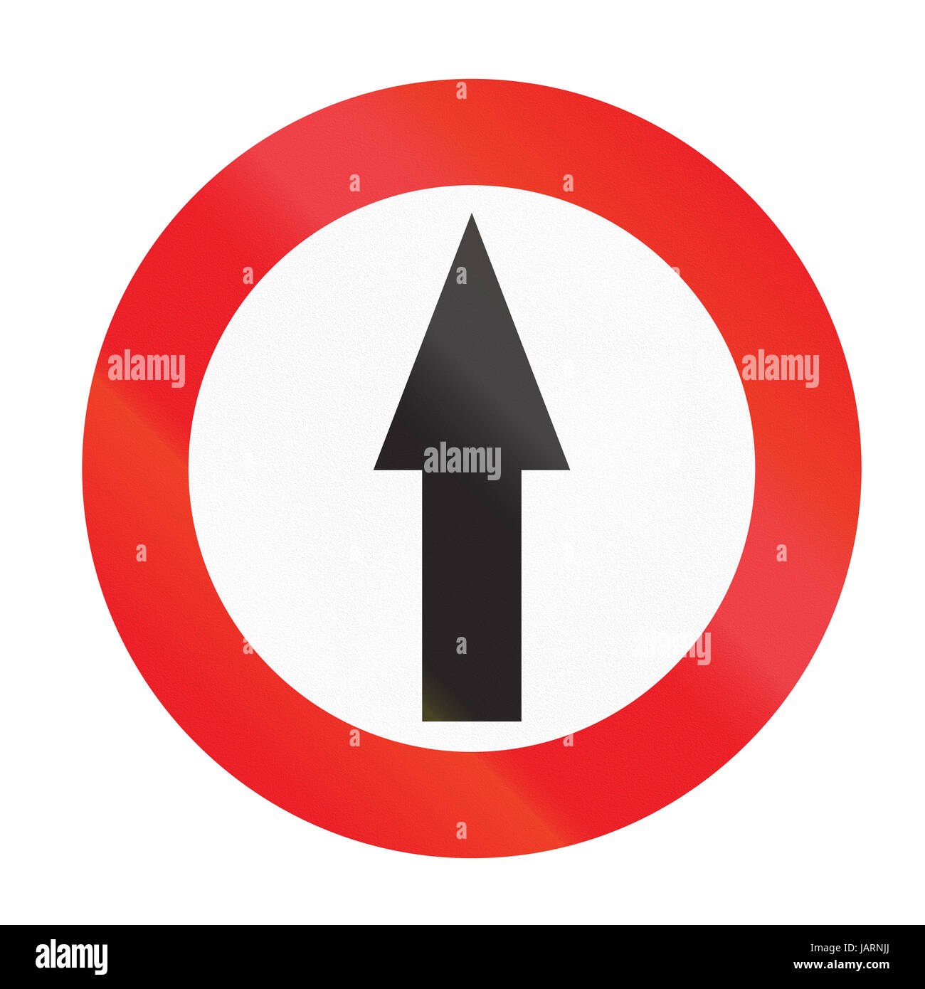 Panneau routier utilisé en Uruguay - Continuer tout droit. Banque D'Images