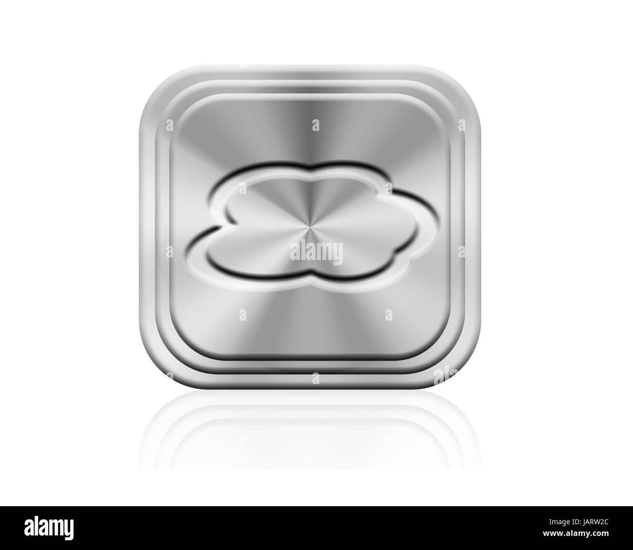 Bouton de cloud computing sur fond blanc Banque D'Images