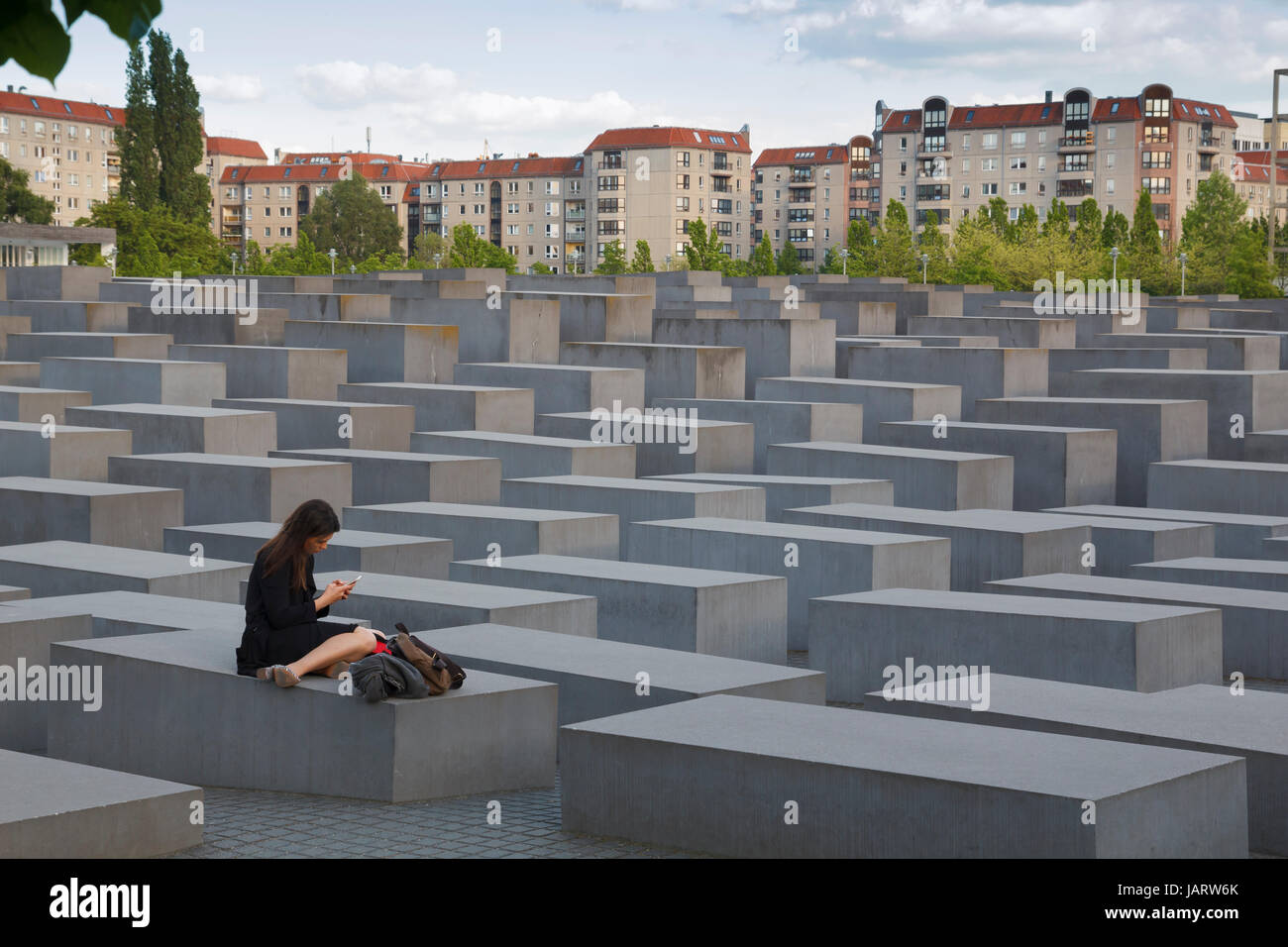 Le Mémorial aux Juifs assassinés d'Europe, également connu comme le mémorial de l'Holocauste, est un emplacement couvert de sla en béton Banque D'Images