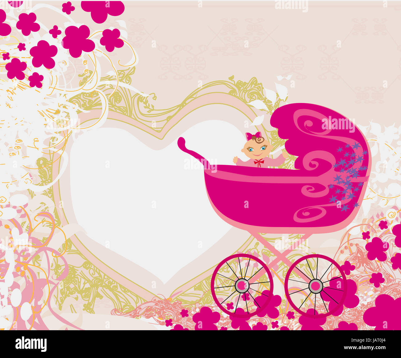Carte Annonce Bebe Fille Photo Stock Alamy