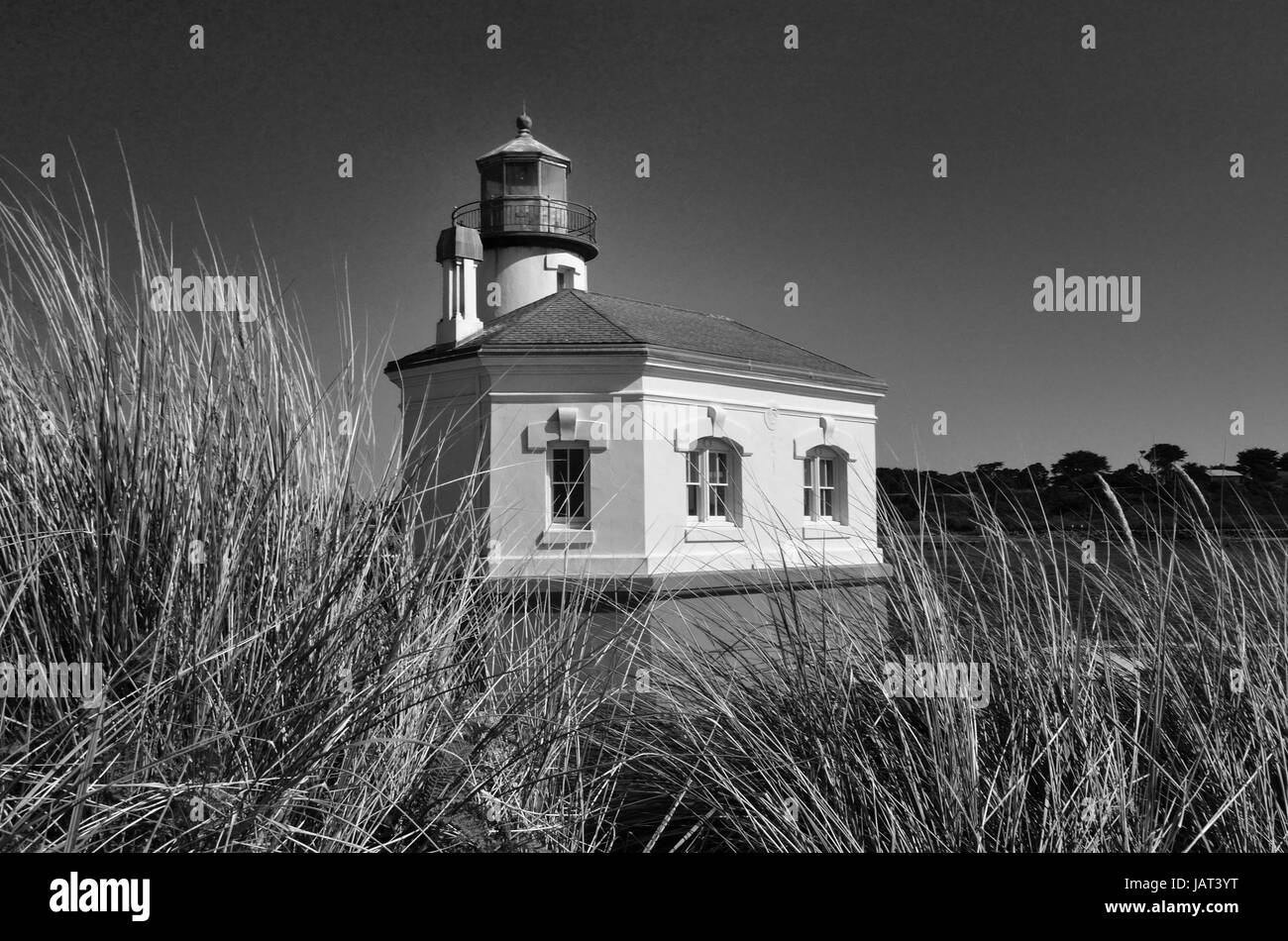 Phare de coquille River, Bullards Beach State Park, Bandon, Oregon Banque D'Images