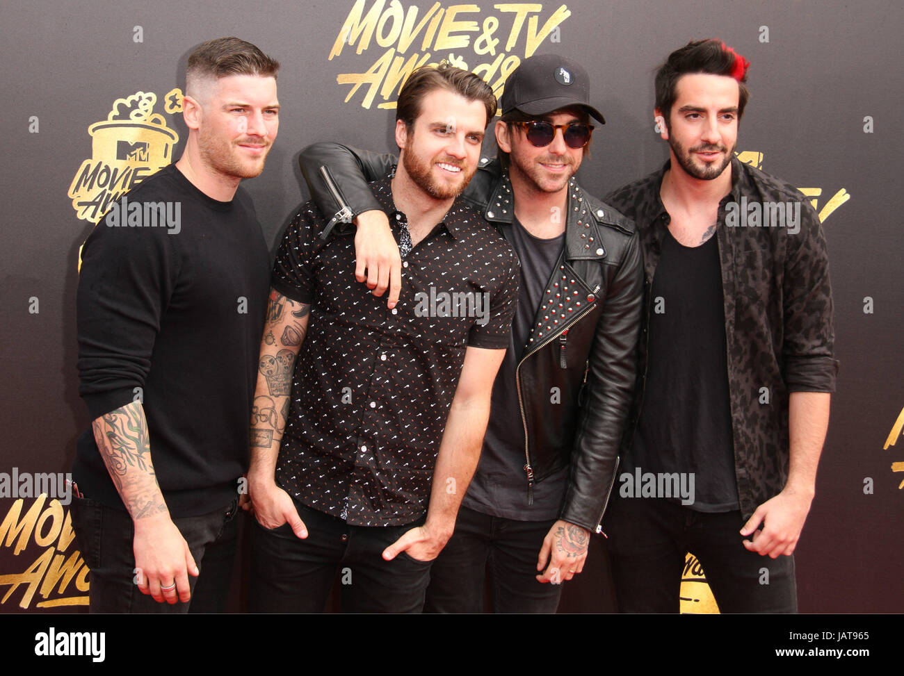 2017 MTV Movie & TV Awards - Arrivals tenue au Shrine Auditorium à Los Angeles. Avec : Zack Merrick, Rian Dawson, Alex Gaskarth et Jack Barakat de tous les temps faibles où : Los Angeles, California, United States Quand : 07 mai 2017 Credit : Adriana Barraza M./WENN.com Banque D'Images