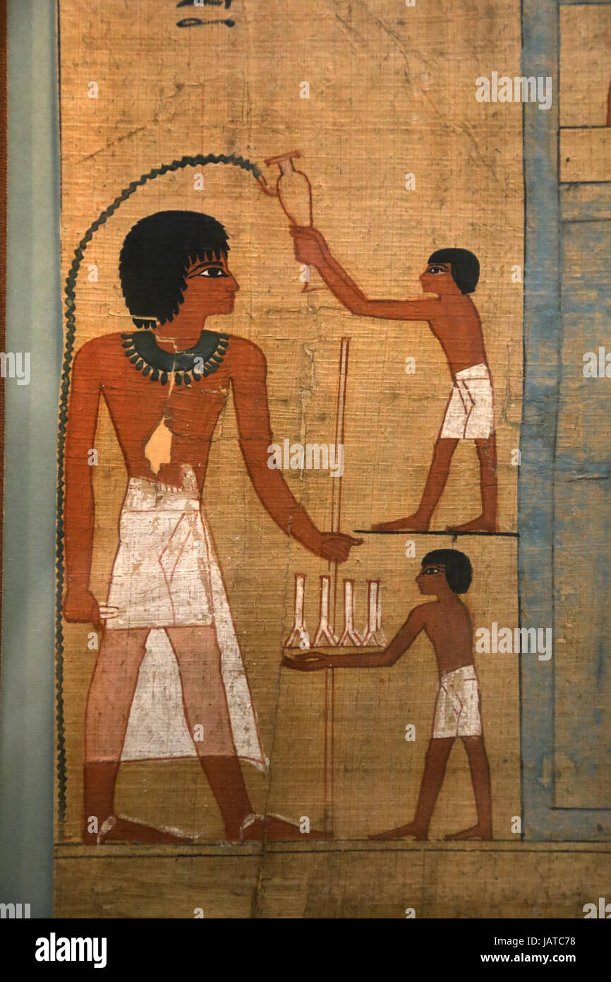 Livre des morts du papyrus, le scribe Userhat. 18e dynastie, vers 1450 avant JC. À partir de Thèbes. British Museum. Londres. UK. Banque D'Images