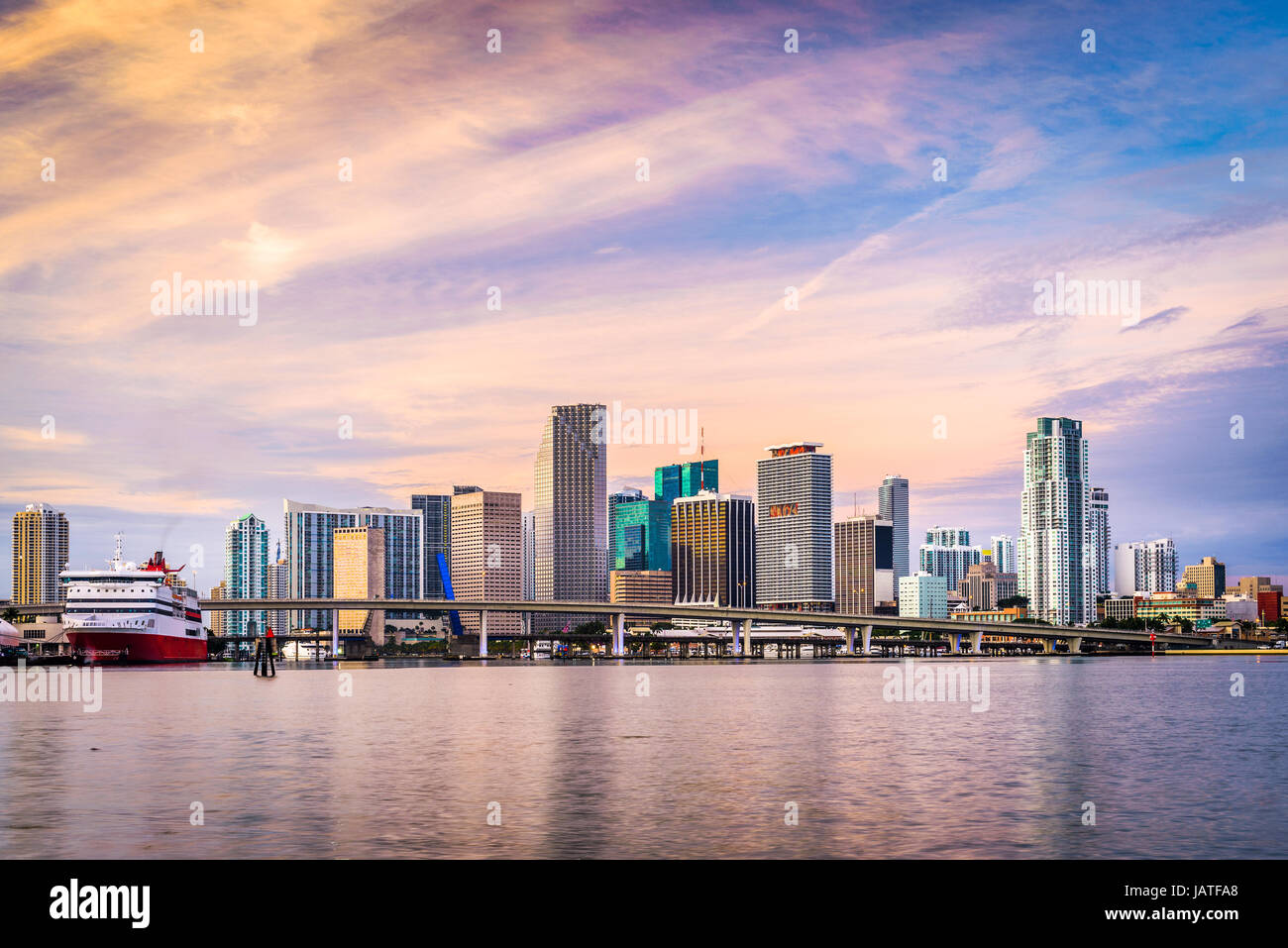 Miami, Floride, États-Unis d'horizon. Banque D'Images