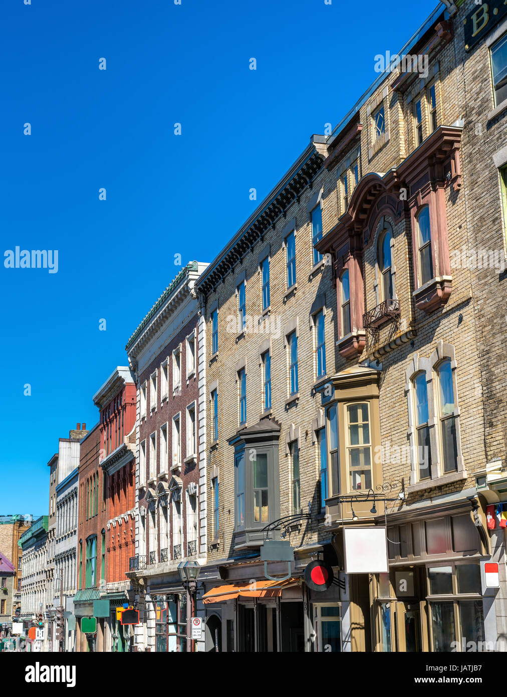 Bâtiments sur la rue Saint-Jean à Québec, Canada Banque D'Images