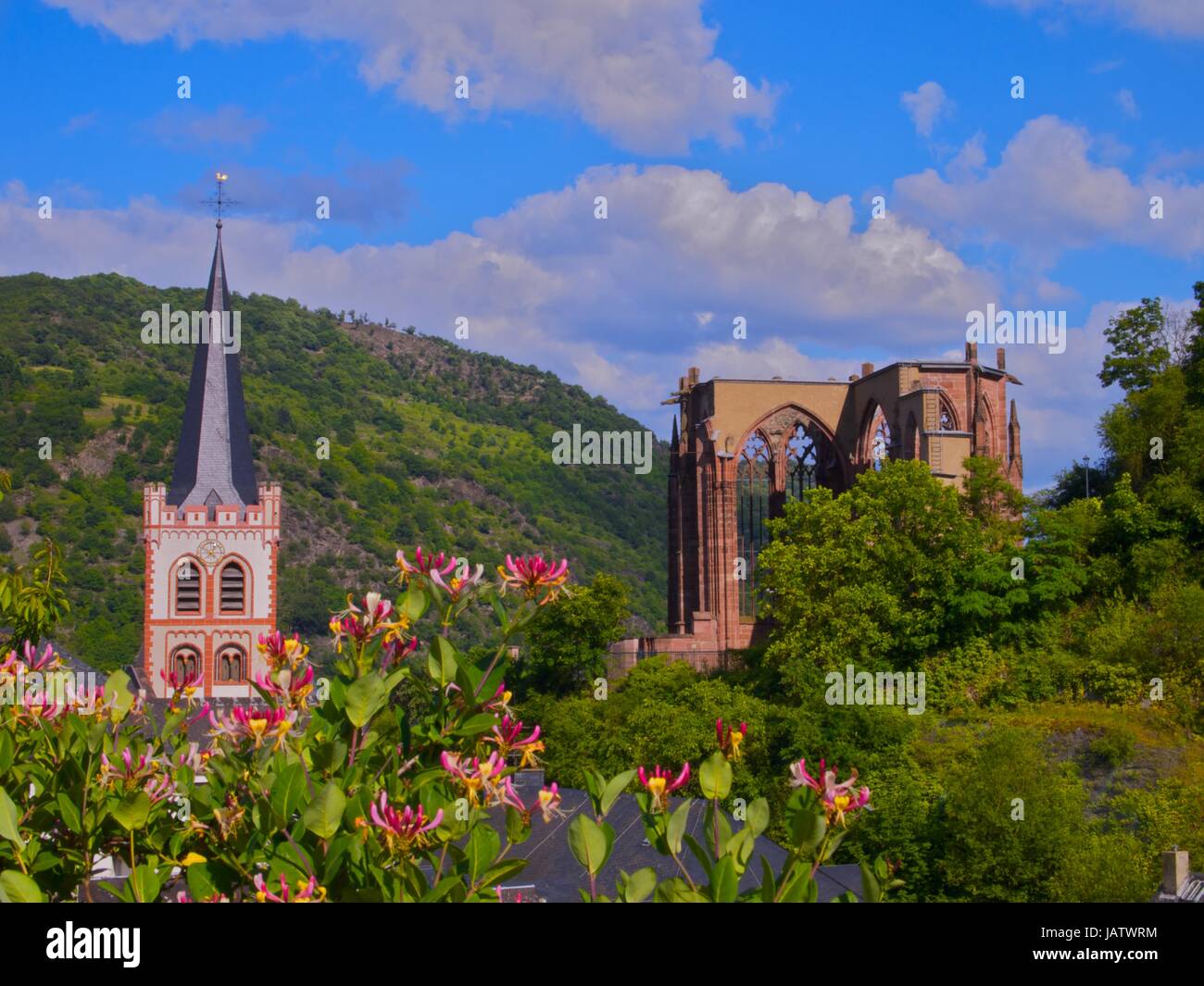 Werner chapelle et église paroissiale de Bacharach Banque D'Images