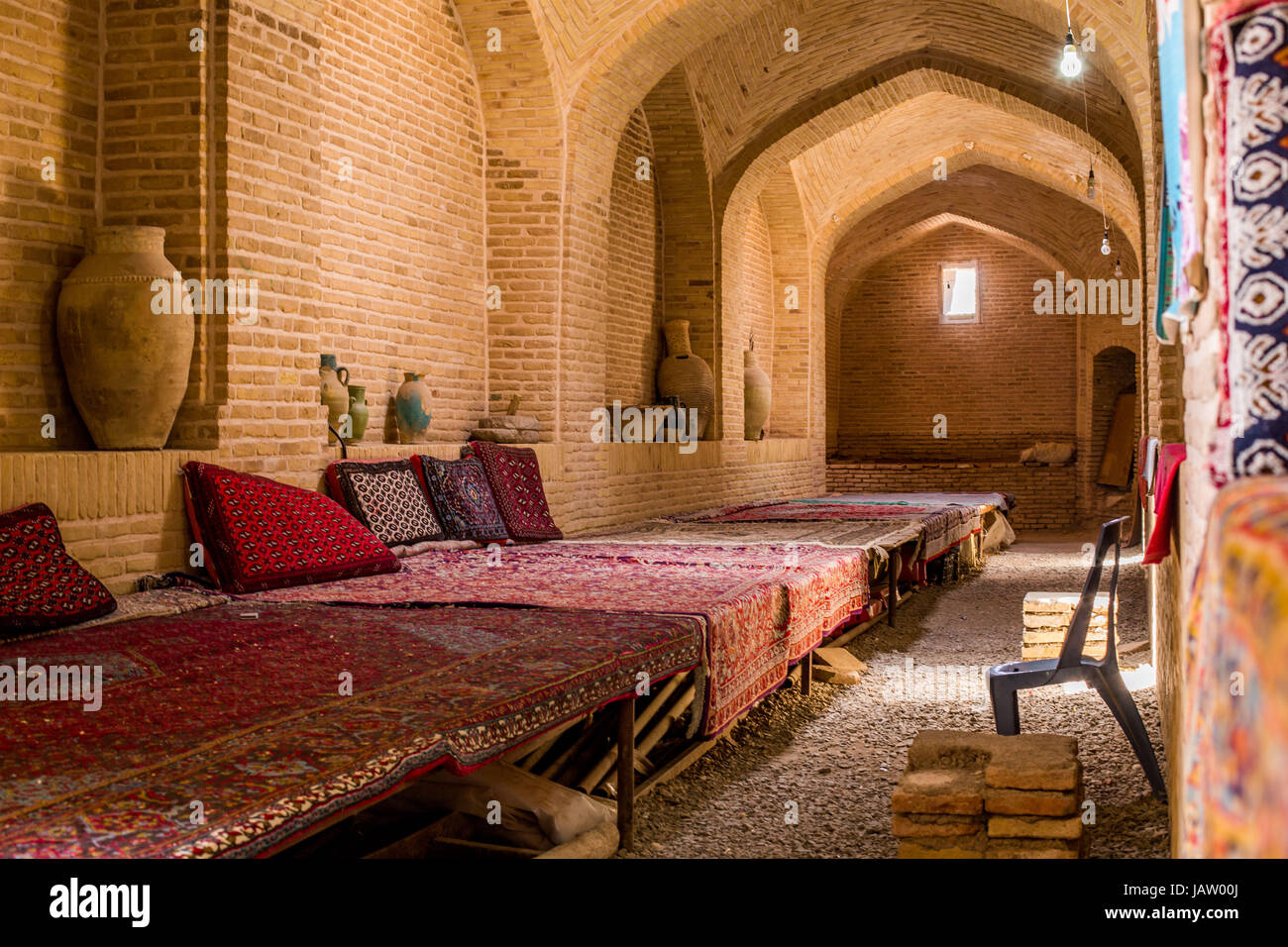 L'Iran de l'intérieur vide caravansérail Banque D'Images