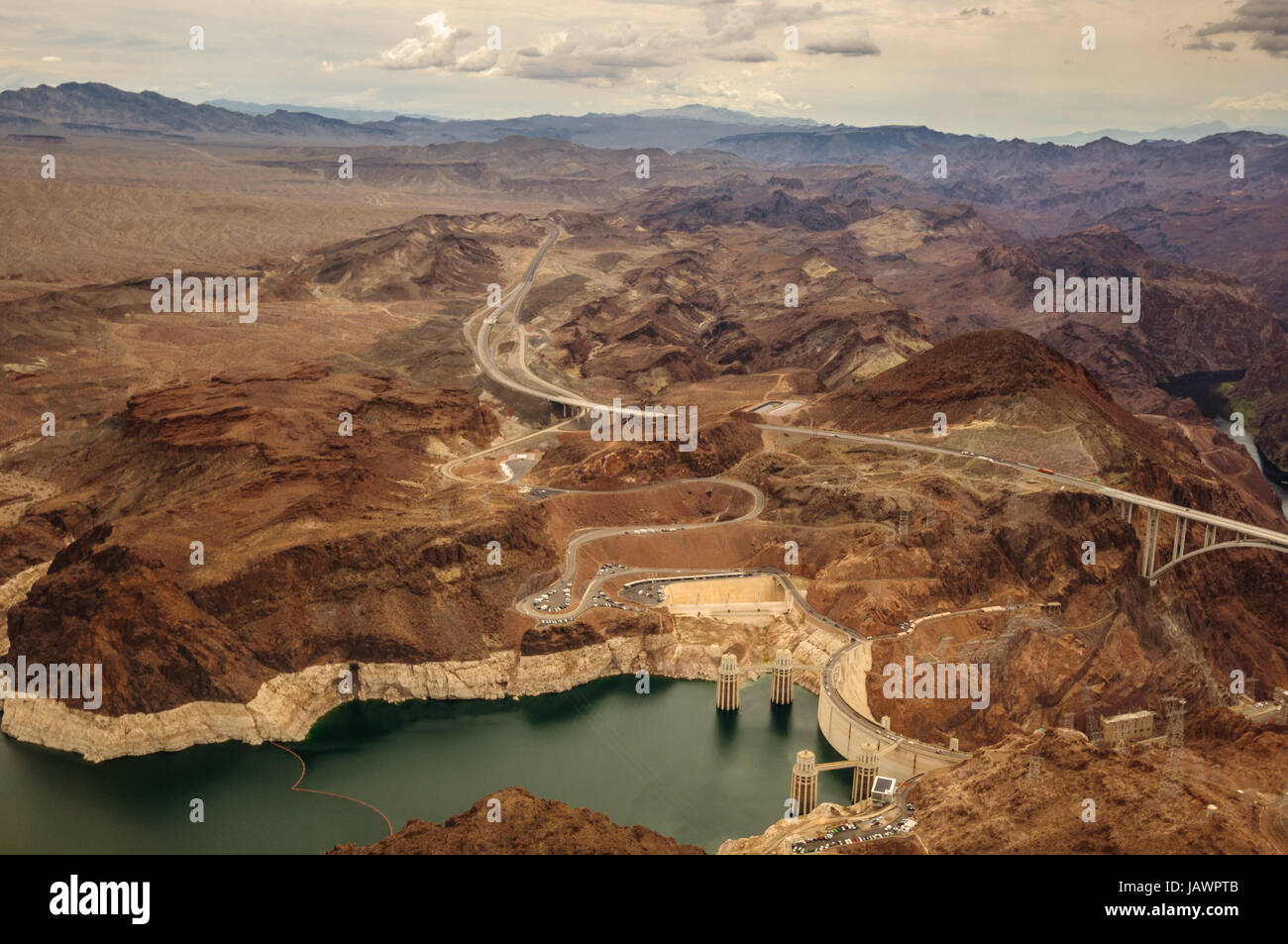 Le Barrage Hoover, prises à partir d'hélicoptères à proximité de Las Vegas 2013 Banque D'Images