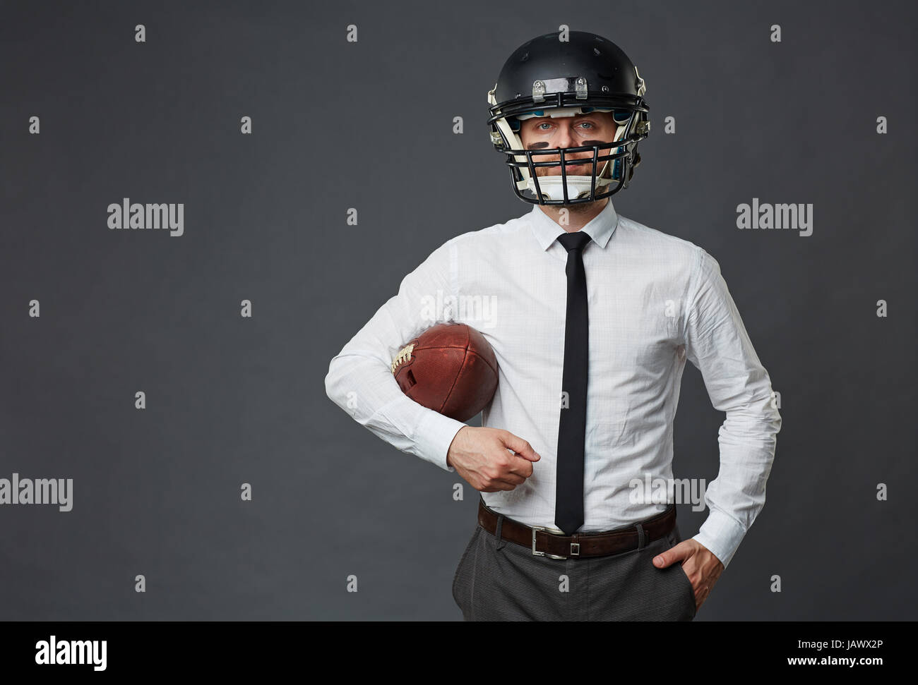 Joueur de football américain dans les affaires Banque D'Images