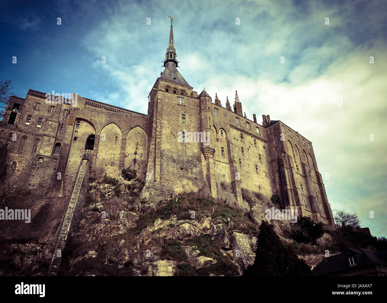 Le Mont Saint-Michel, Normandie, France Banque D'Images
