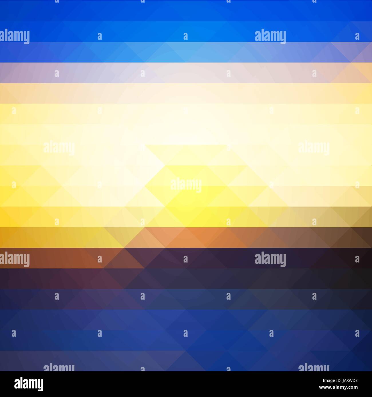 Bleu Jaune Orange Noir Résumé Contexte géométrique avec des rangées de triangles, carrés Illustration de Vecteur