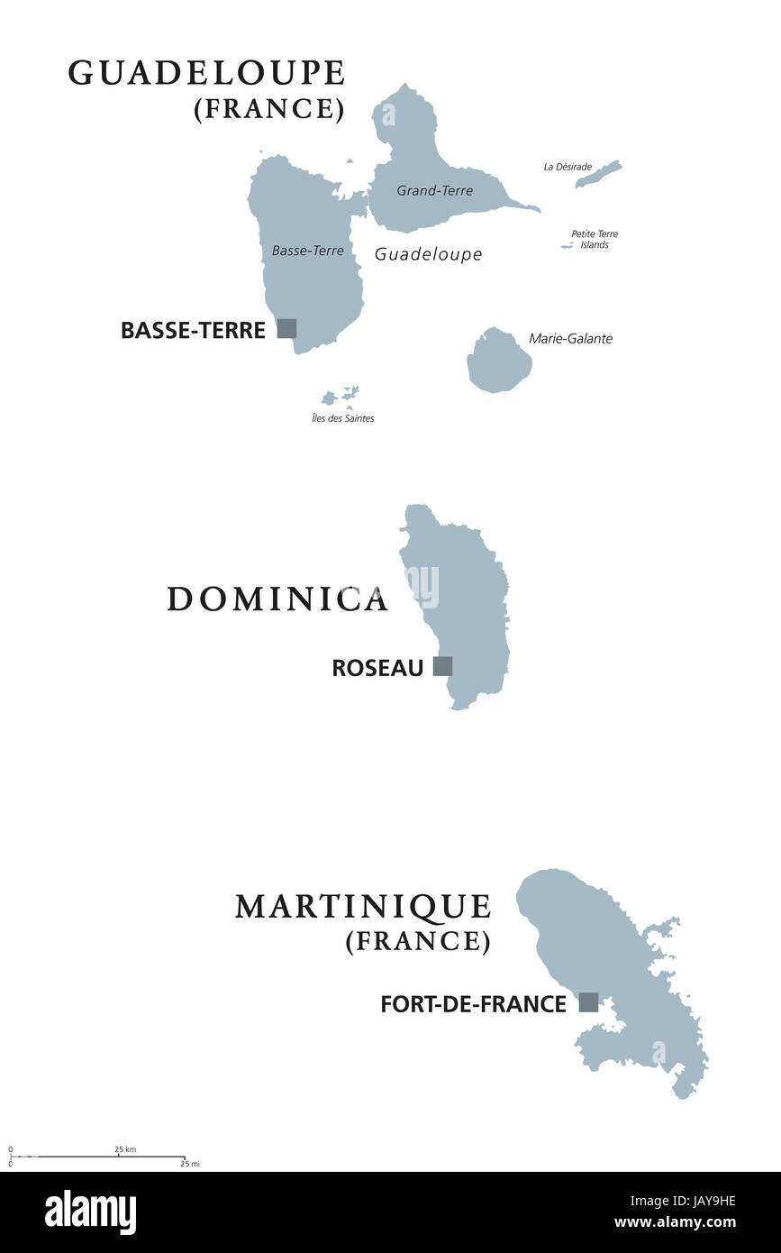 carte martinique guadeloupe