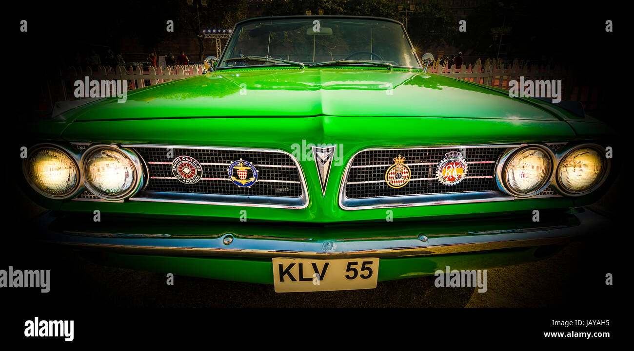 New Delhi, Inde - 6 Février 2016 : Cette voiture a été conçu par John Zdelorean Pontiac Leman. Sa conception novatrice, la consommation de carburant, le moteur V8 powered by Banque D'Images