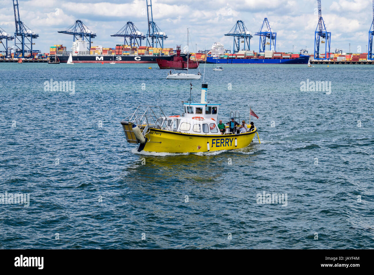 Le Port de Harwich Harwich Ferry bateau, bord de mer, port de conteneurs et Felixstowe Harwich, Angleterre Essex Banque D'Images
