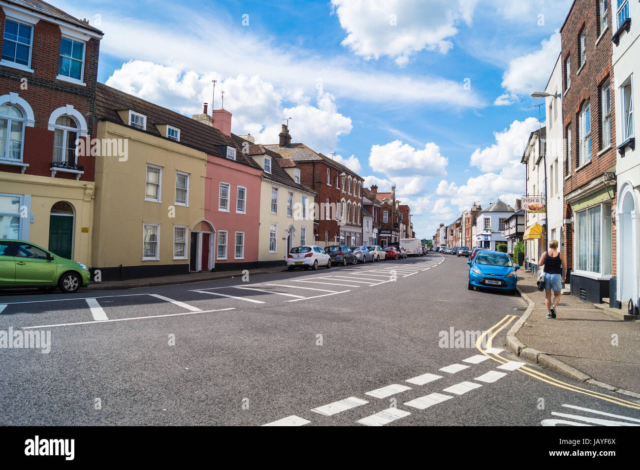 Rue de l'Ouest géorgien Harwich, Angleterre Essex Banque D'Images