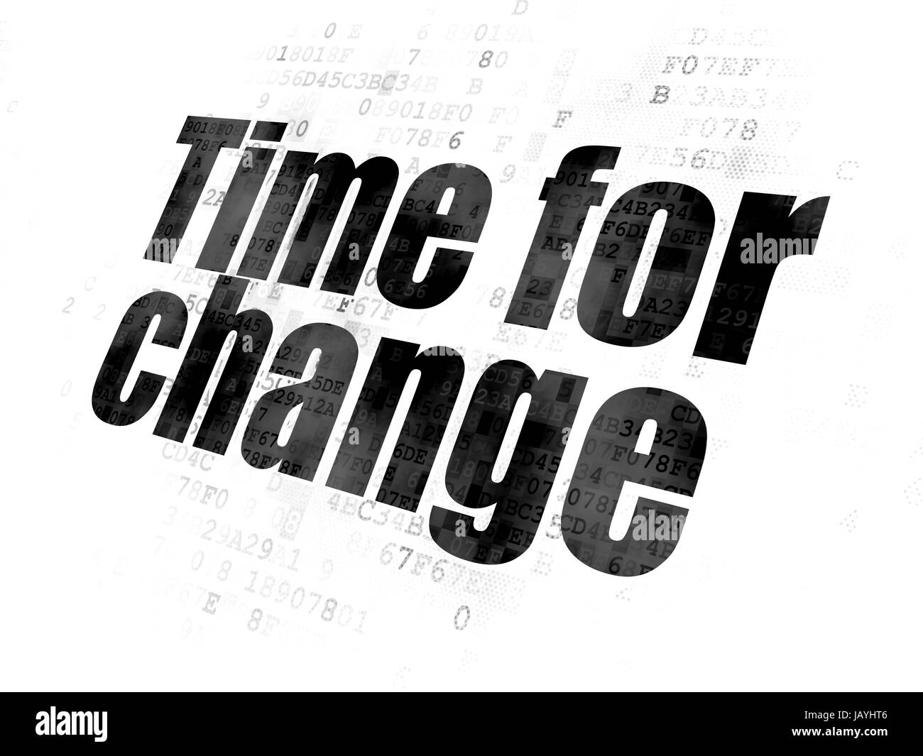 Timeline concept : texte noir pixélisé de temps pour changer le contexte numérique Banque D'Images