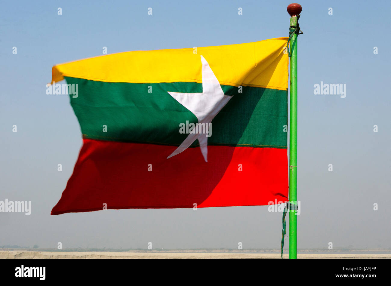 Drapeau du Myanmar Banque D'Images