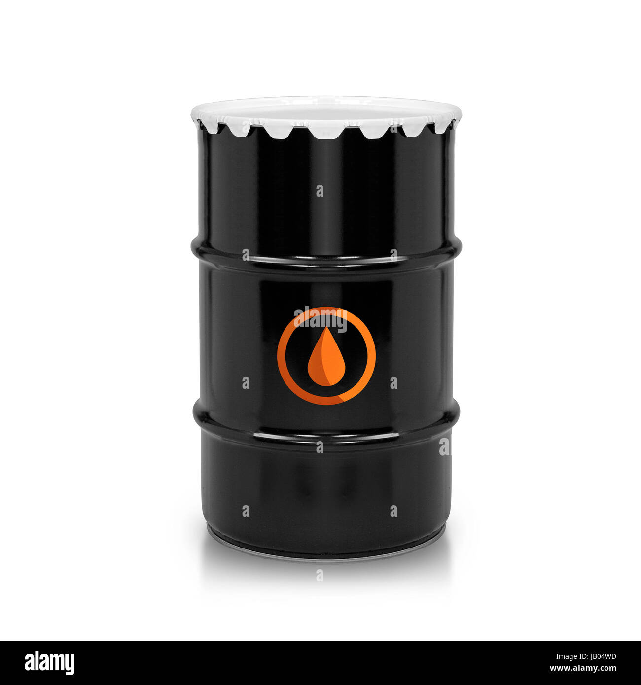 Le baril de pétrole et de l'huile sur fond blanc isolé. (With clipping path) travail Banque D'Images