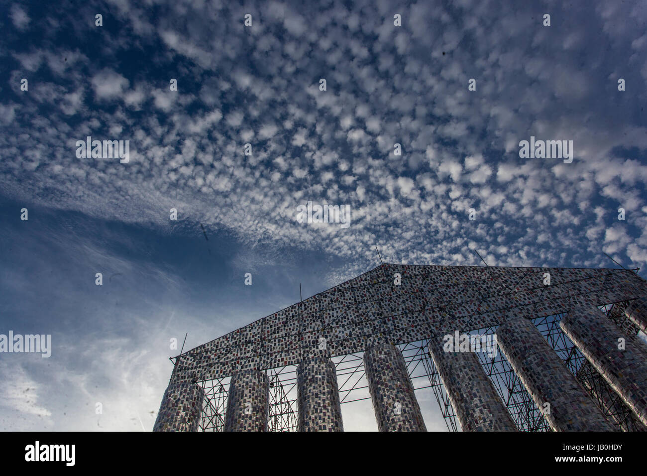 Documenta Kassel, Allemagne.Une vue générale sur l'œuvre du Parthénon des livres de l'artiste argentin Marta Minujin, Documenta 14 Kassel, Allemagne Banque D'Images