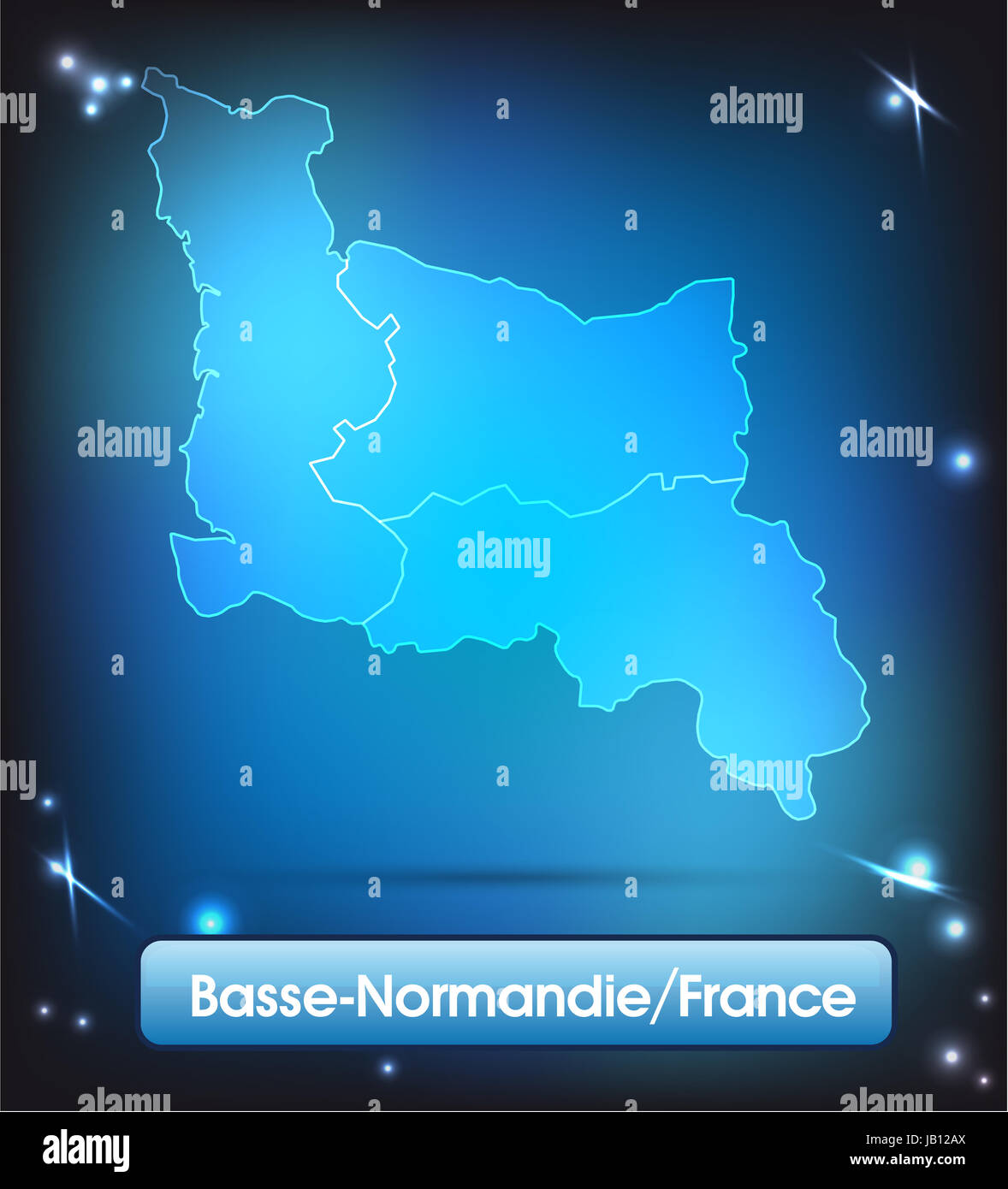 Dans Grenzkarte Basse-Normandie Frankreich als Grenzen und als lumineux Karte. Durch die Gestaltung ansprechende fügt sich die Karte perfekt dans Ihr Vorhaben ein. Banque D'Images