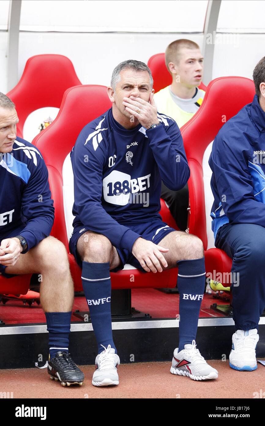 OWEN COYLE BOLTON WANDERERS FC MANAGER STADIUM OF LIGHT SUNDERLAND ANGLETERRE 28 Avril 2012 Banque D'Images