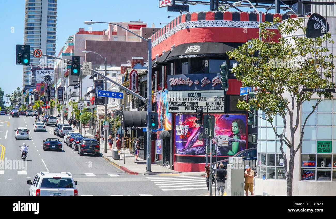 Sunset Boulevard West Hollywood - LOS ANGELES - Californie Banque D'Images