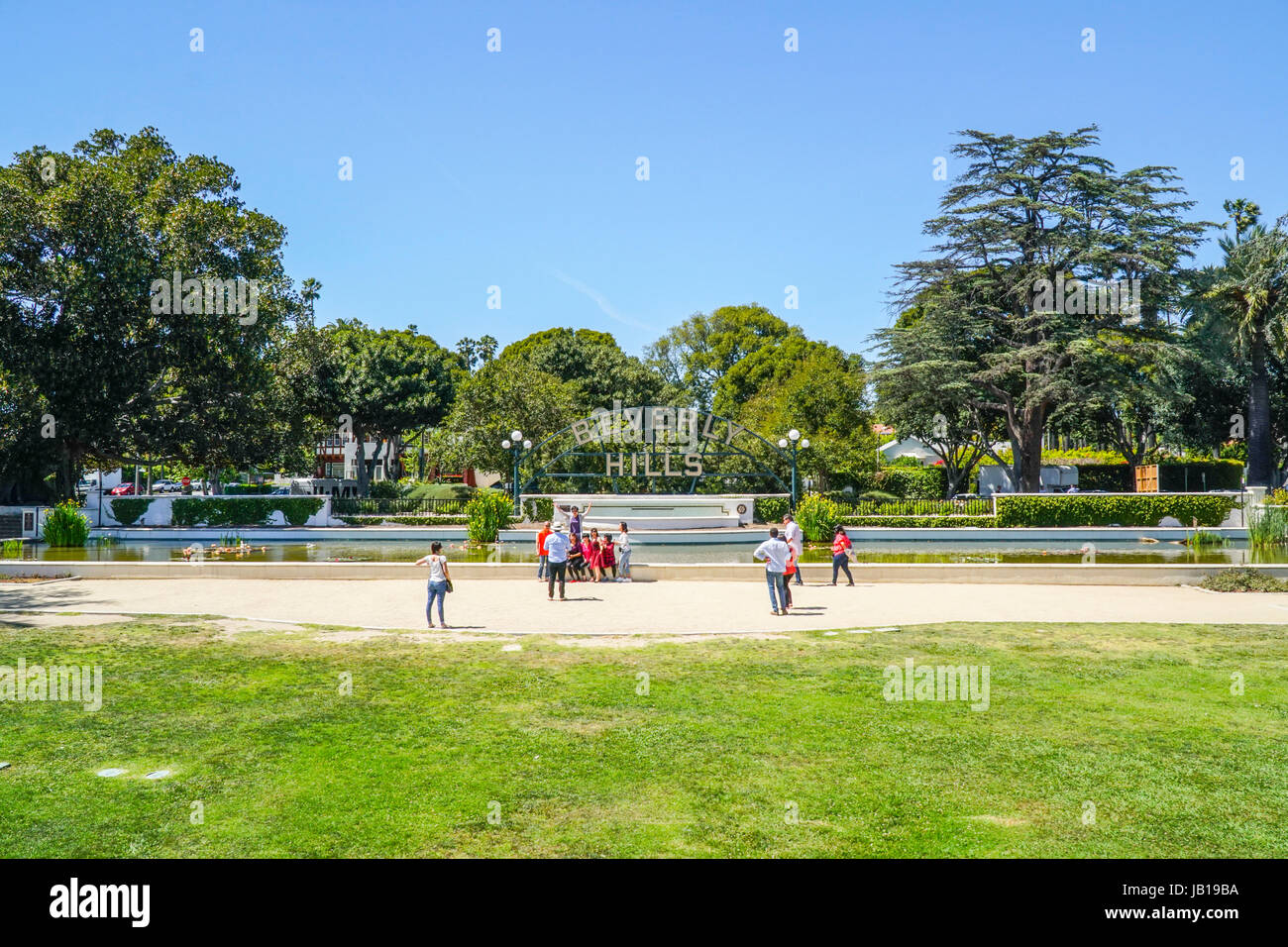 Les grandes collines de Beverly Hills - signe d'un célèbre monument à Los Angeles - LOS ANGELES - Californie Banque D'Images