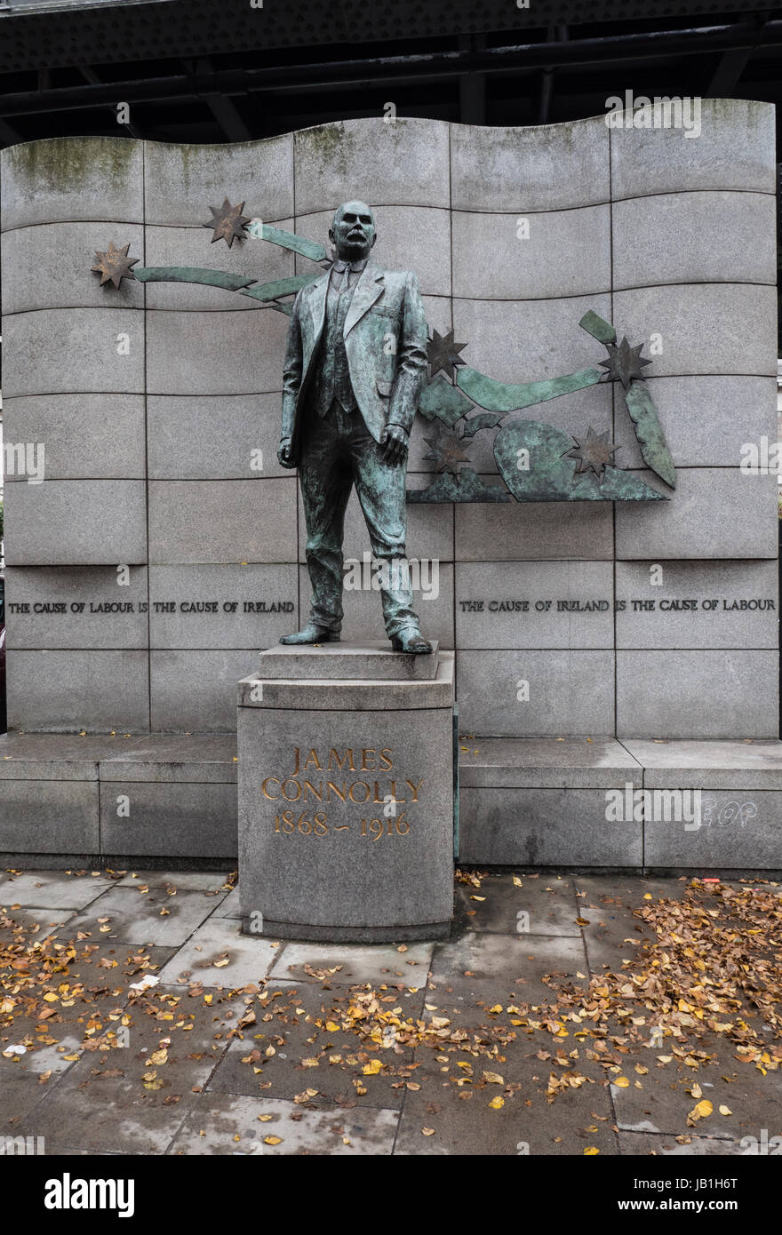 Memorial Statue de chef socialiste James Connolly, Dublin, Irlande. Banque D'Images