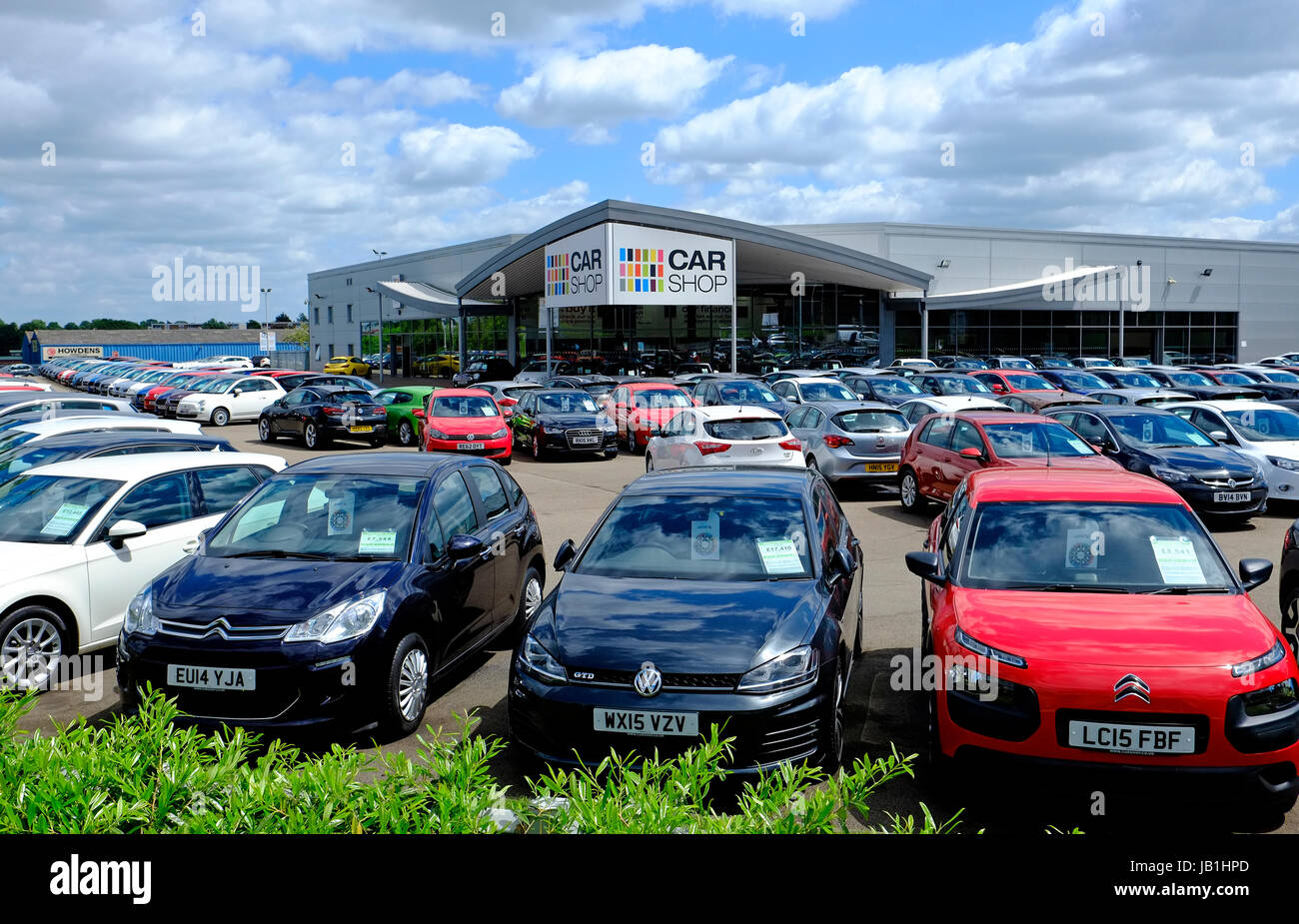 Car shop supermarché, Norwich, Norfolk, Angleterre Banque D'Images