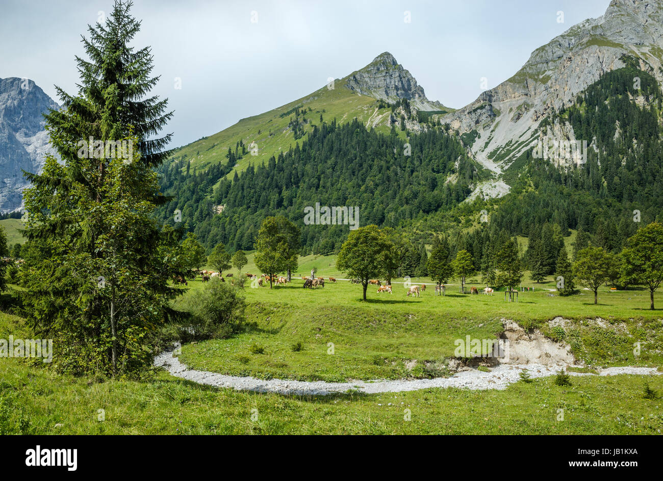 Dans les montagnes du Karwendel Feriendorf Banque D'Images