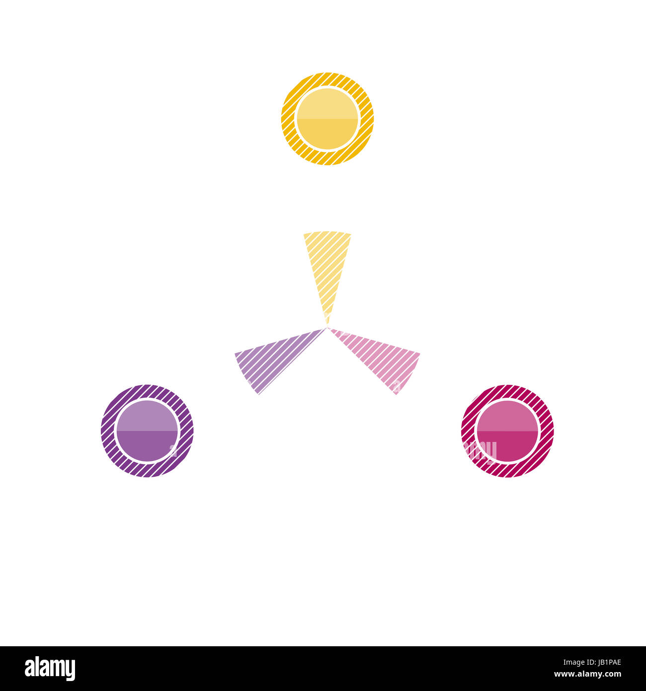 Infographie cercles avec zone de texte pour les positions 3 Banque D'Images