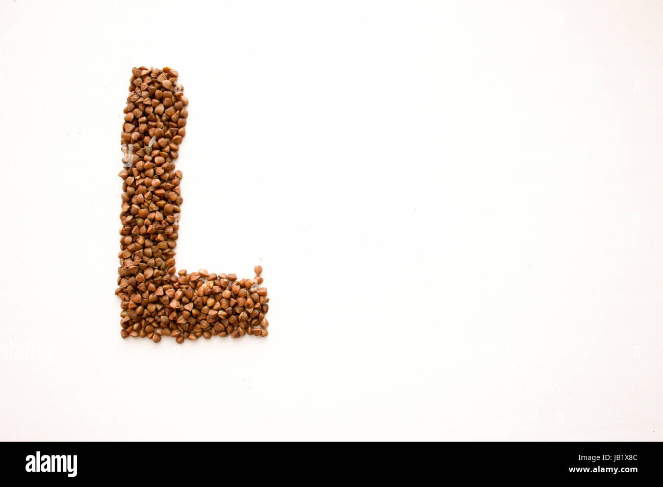 Lettre l. Alphabet anglais de céréales. La photo pour votre conception Banque D'Images