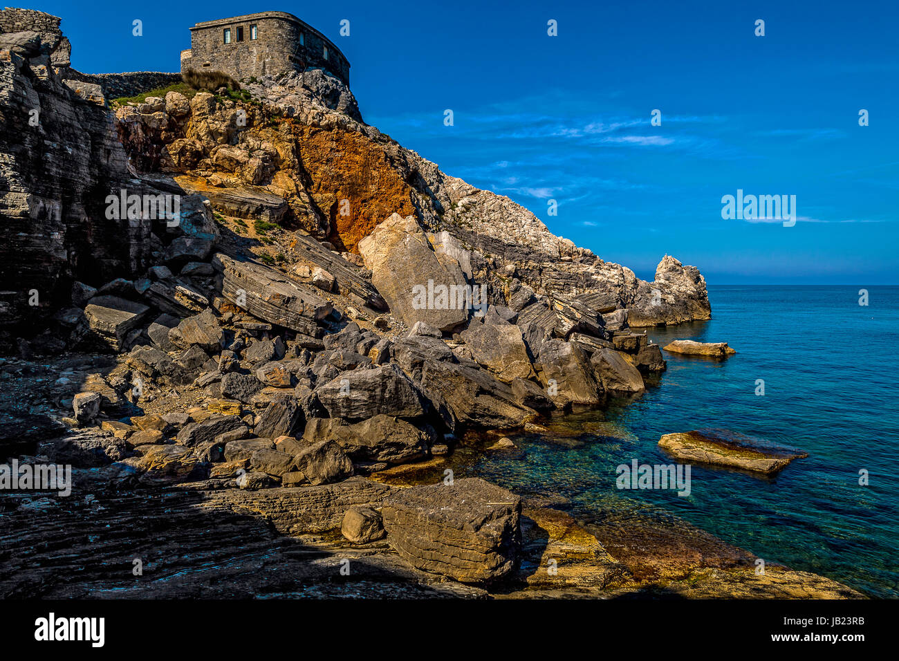 Italie Ligurie Portovenere Côtes de lord Byron cave Banque D'Images