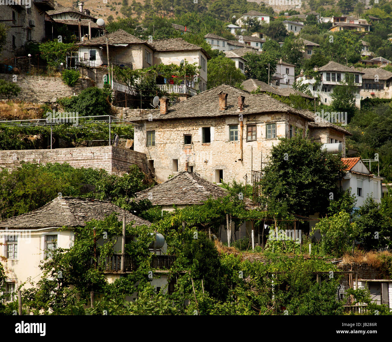 Maisons ottomanes Saranda, Albanie Banque D'Images