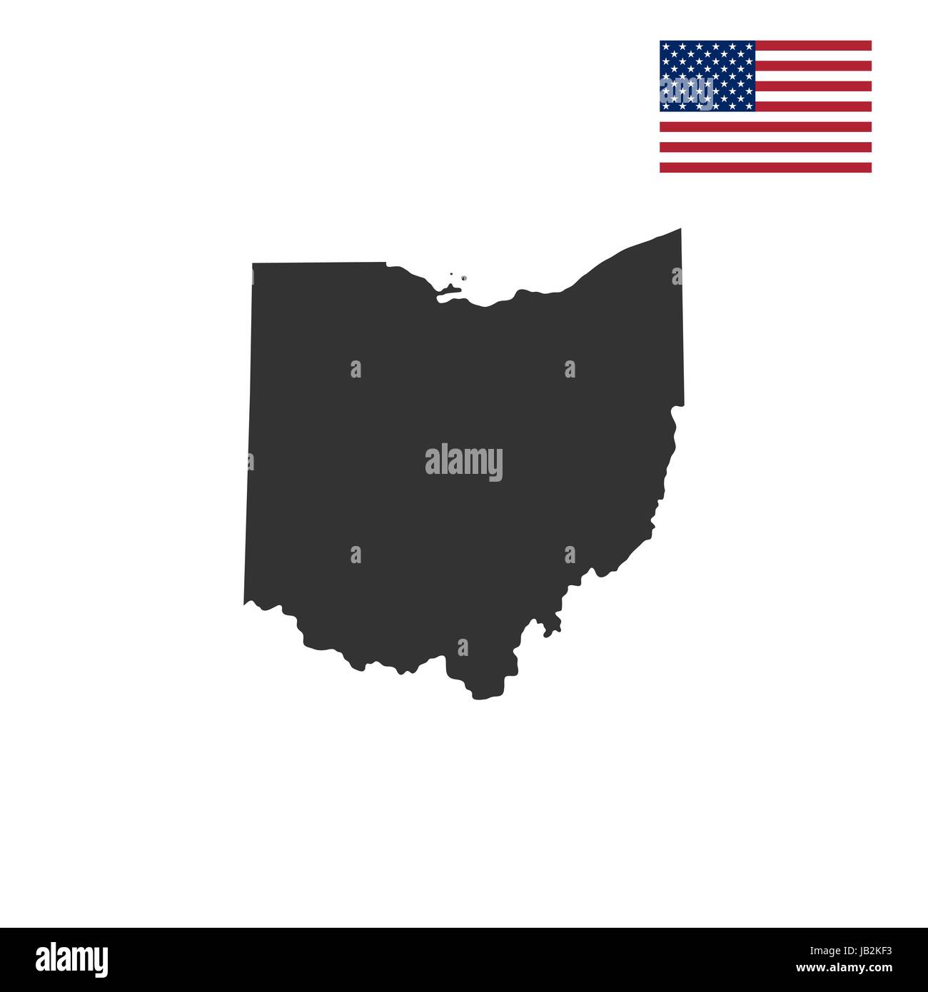 Plan de l'état américain de l'Ohio Illustration de Vecteur