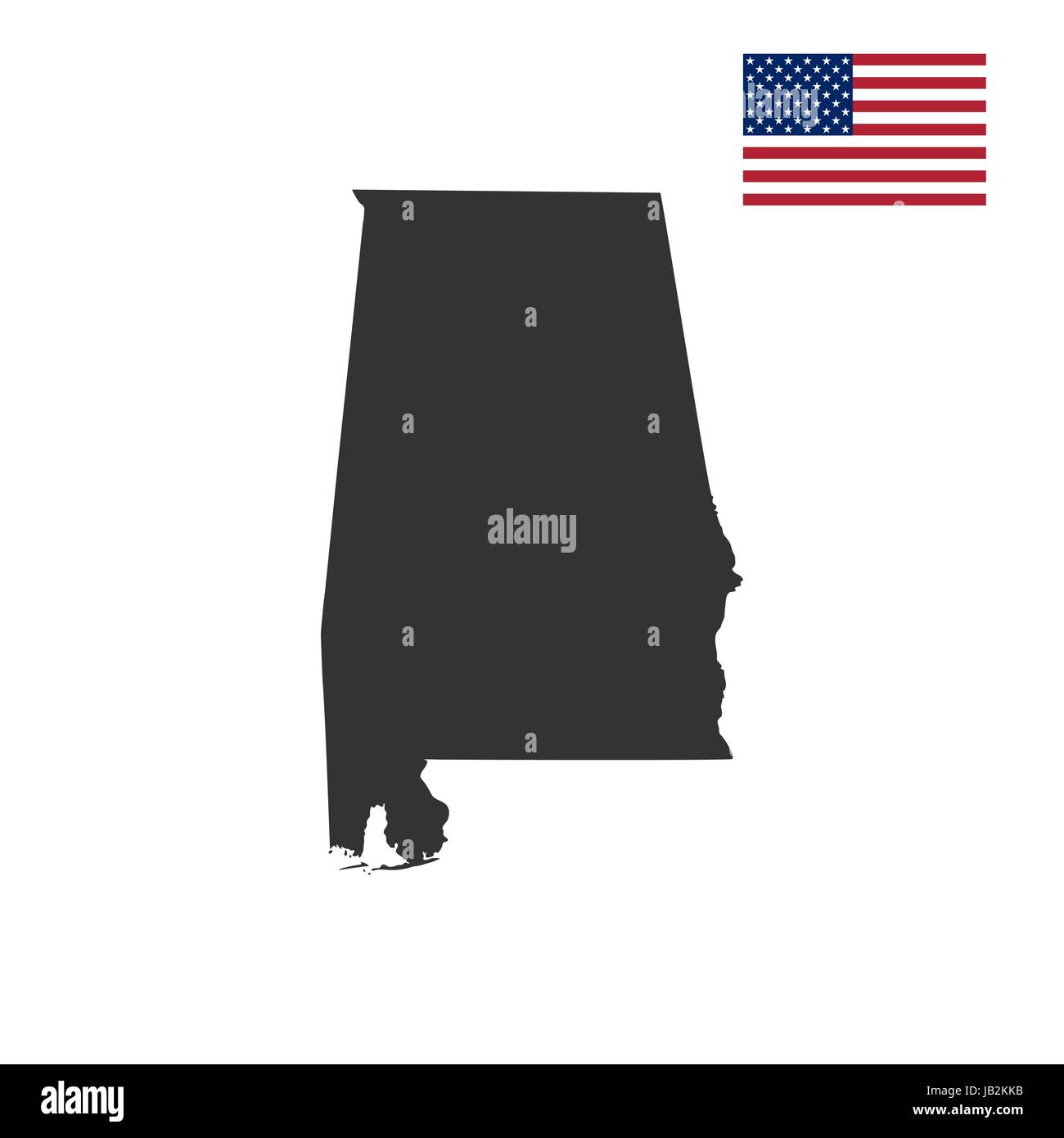 La carte de l'état américain de l'Alabama Illustration de Vecteur