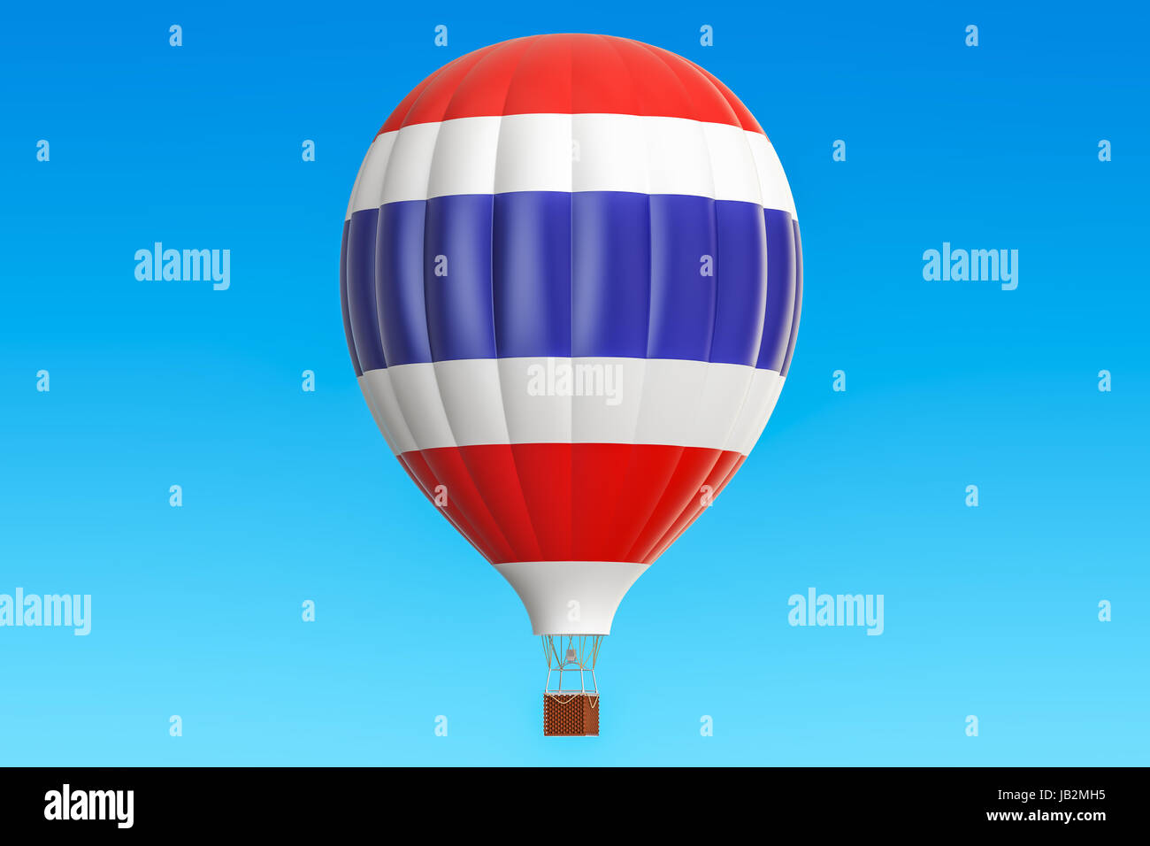 Hot Air Balloon avec drapeau Thaïlande, rendu 3D Banque D'Images